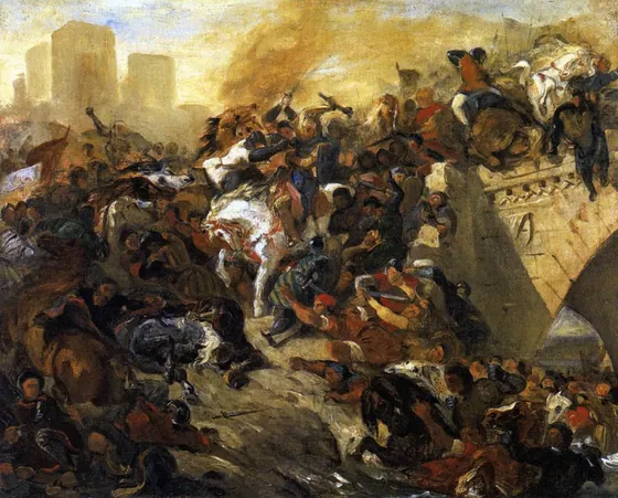 Bataille de Taillebourg gagnée par saint Louis