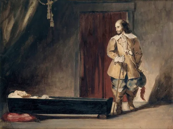 Cromwell devant le cercueil de Charles Ier