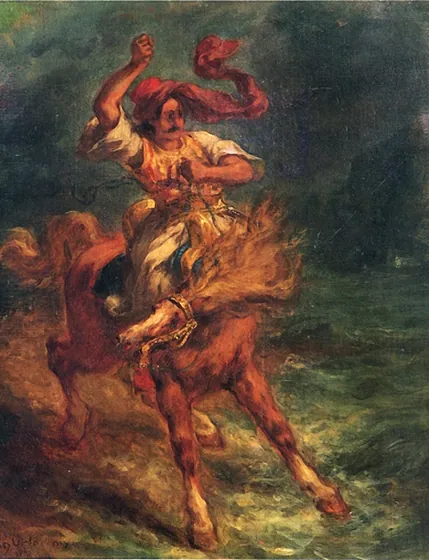 Giaour traversant un gué