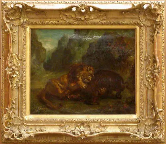 Lion et Sanglier