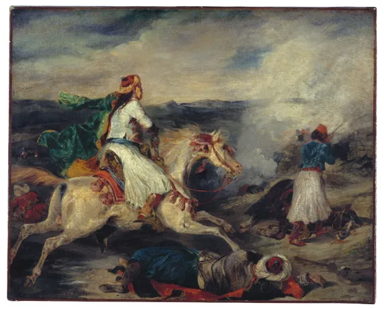 Scène de la guerre entre Turcs et Grecs