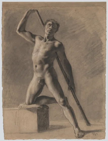 Academic Male Nude with Staff