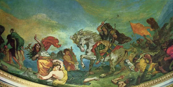 Attila suivi de ses hordes barbares foule aux pieds l’Italie et les Arts