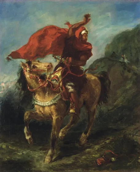 Cavalier arabe donnant un signal