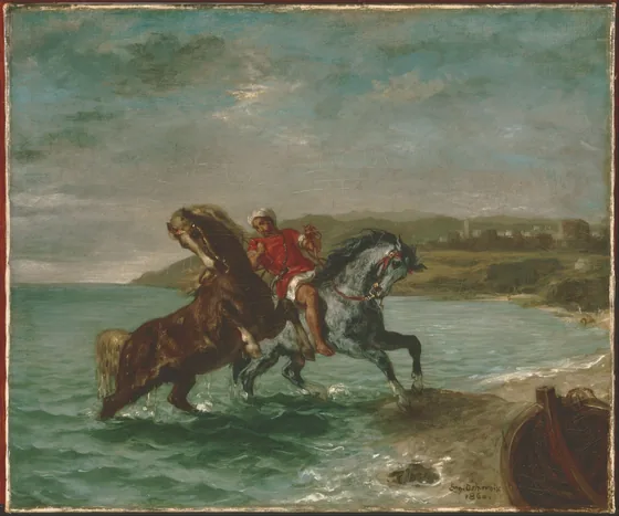 Chevaux sortant de la mer