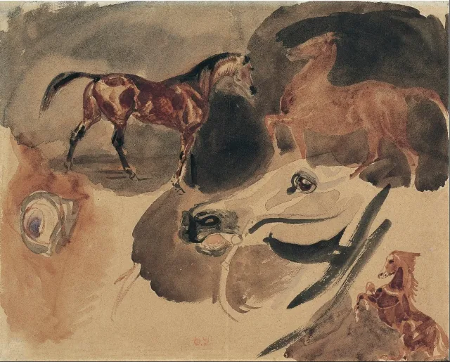 Étude de chevaux, Eugène Delacroix