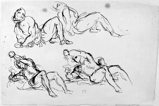 Figurskisser för Salon de la Paix