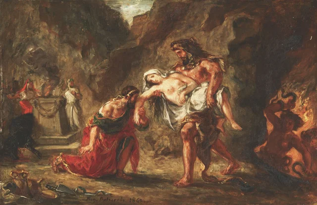 Hércules y Alcestes, Eugène Delacroix