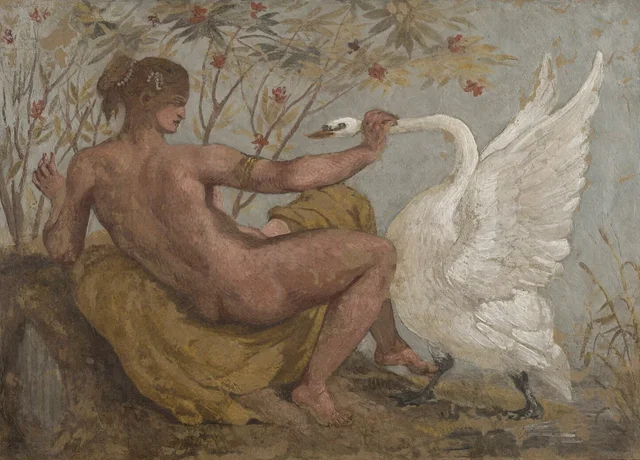 Leda y el cisne, Eugène Delacroix