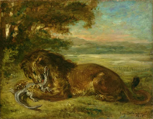 獅子とカイマン