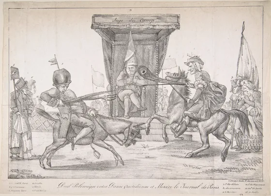 Polemical Duel between Lady Quotidienne and Sir Journal de Paris