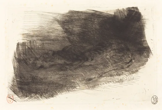 Tiger Sleeping at the Entrance to its Lair (Tigre couché à l'entrée de son antre)