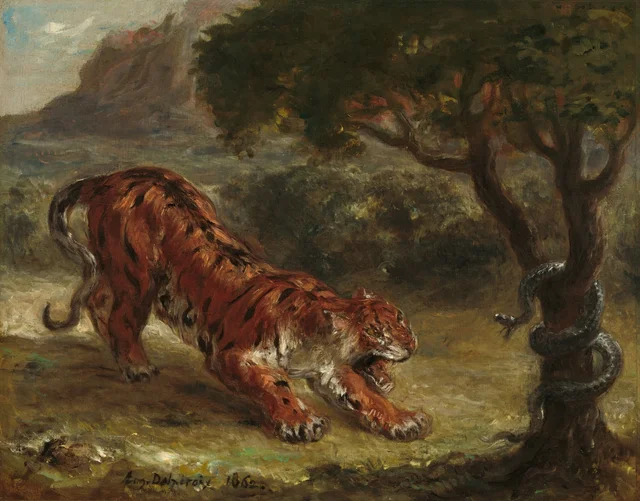 Tigre et serpent, Eugène Delacroix