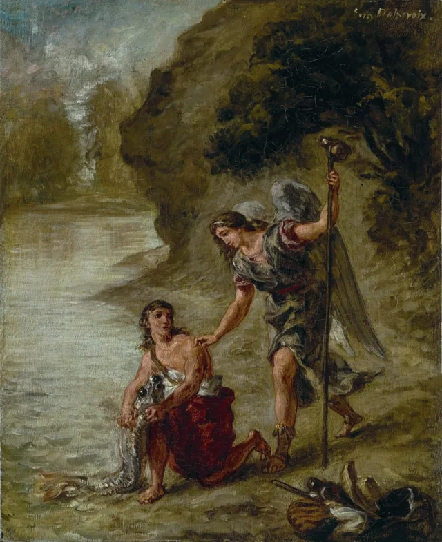 Tobías y el ángel, Eugène Delacroix