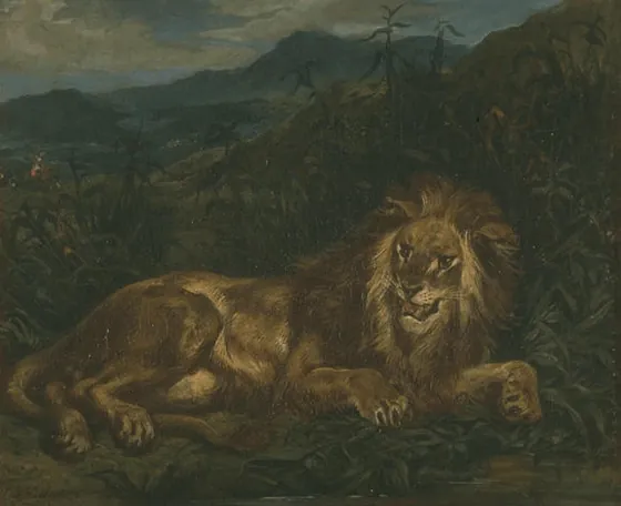 Un lion à la source