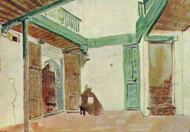Un patio en Tánger, Eugène Delacroix