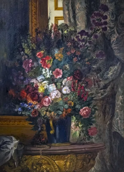 Vase de fleurs à la console