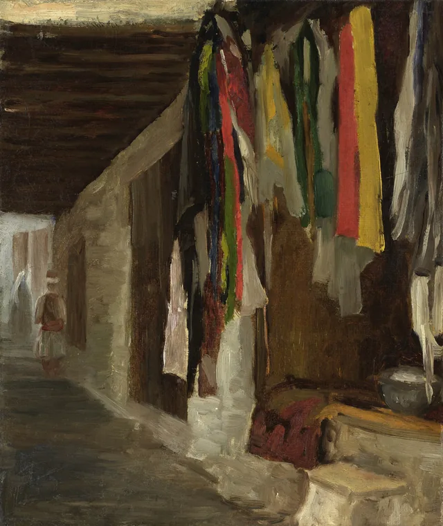The Dyeworks in the Souk, Algiers, Eugène Isabey
