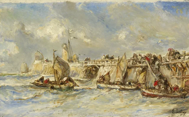Landing Stage on the Jetty, Eugène Isabey