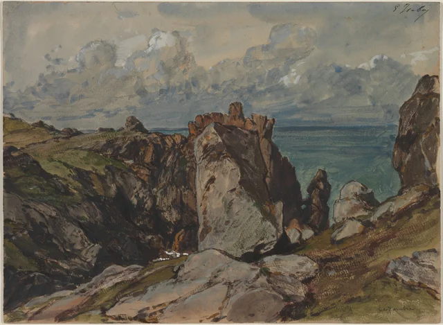 Falaises au bord de la mer à Cézembre, Bretagne