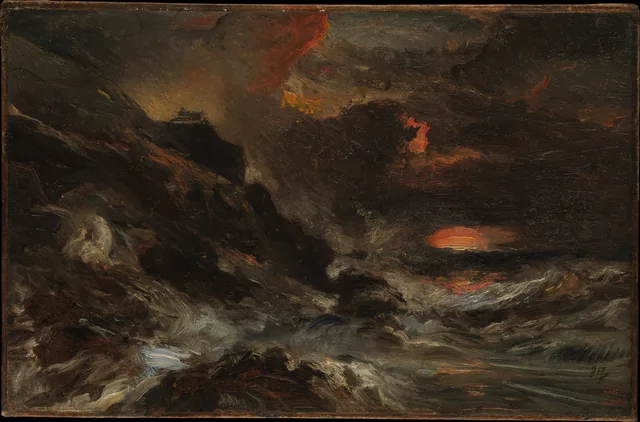 Tormenta frente a la costa de Normandía