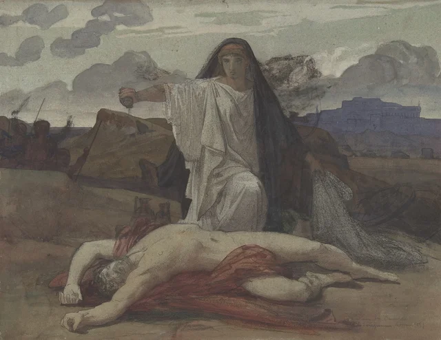 Antigone Gives Token Burial to the Body of Her Brother Polynices, Jules-Eugène Lenepveu