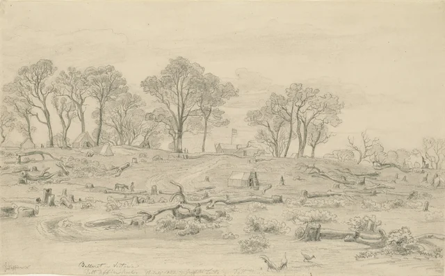 Ballarat in Victoria, Post Office Hut, 18 July 1853