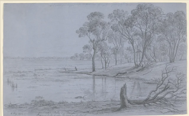 Lagoon Two Miles behind the Camp at Ballarat