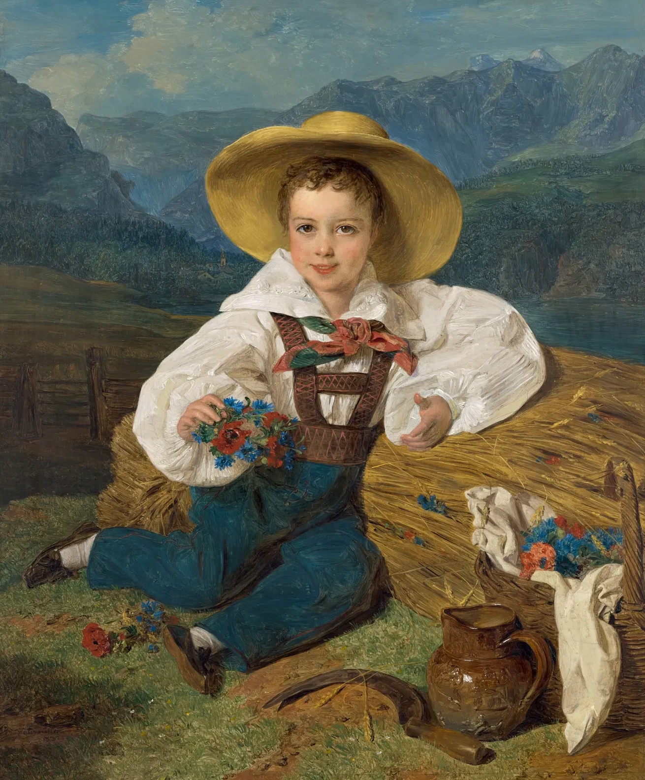 Count Demetrius Apraxin as a Child before a Mountain Landscape, Ferdinand Georg Waldmüller