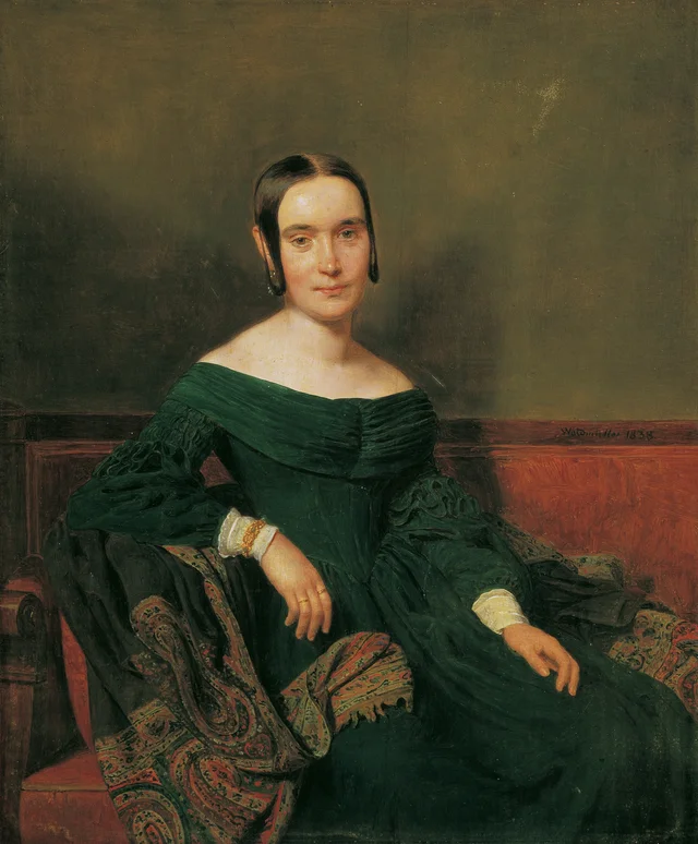 Lady in a Cinnabar-Green Dress, Ferdinand Georg Waldmüller