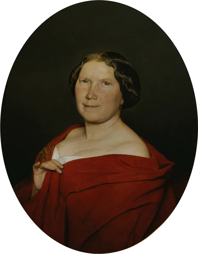Woman with a Salmon-Red Cloak, Ferdinand Georg Waldmüller