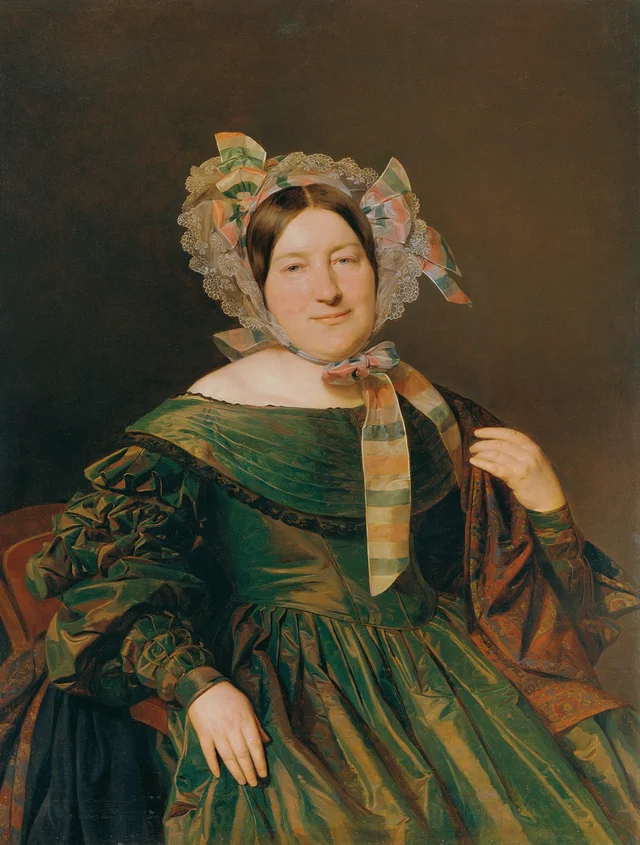 Woman in a Green Dress Shot with Salmon-Red, Ferdinand Georg Waldmüller