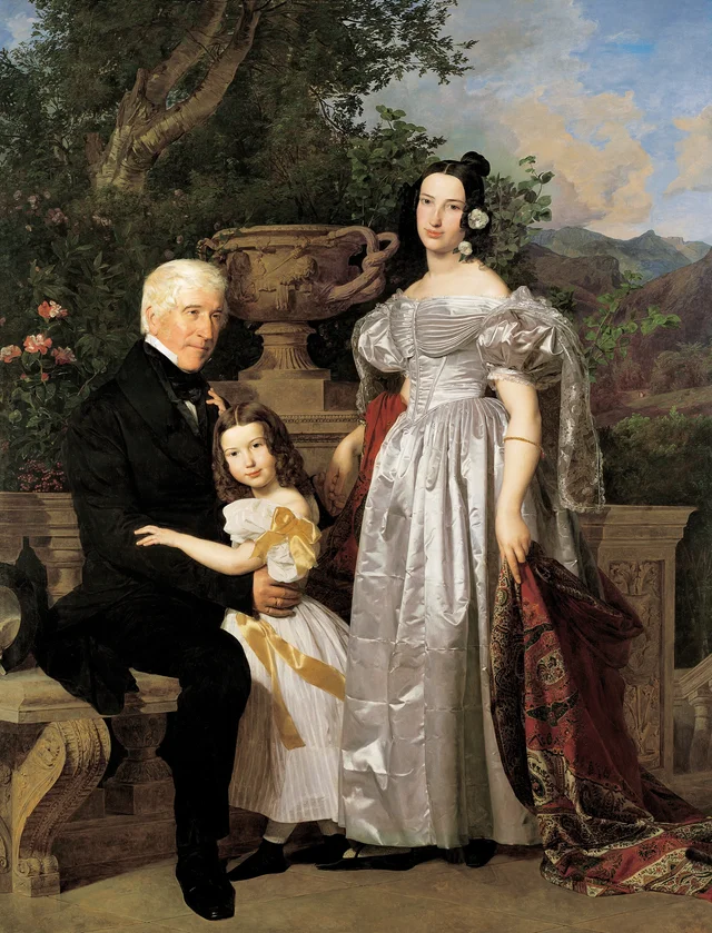 Mathias Kerzmann, Counsellor to Prince Esterházy, with His Second Wife Maria Helena, née Mikolischütz, and Daughter Maria, Ferdinand Georg Waldmüller