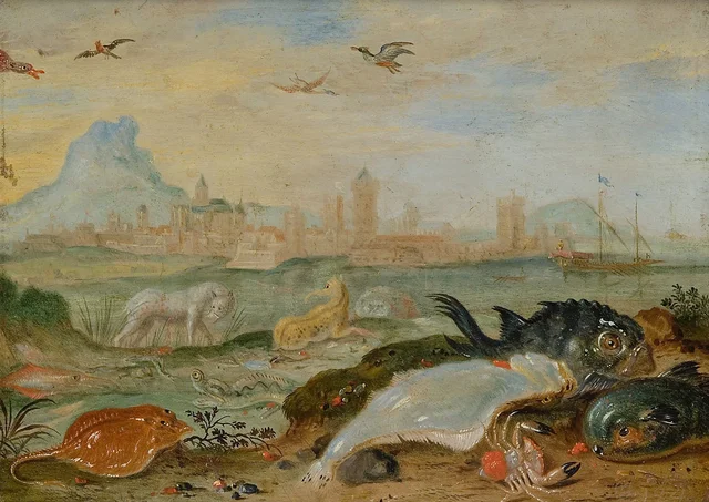 View of Candia (Heraklion, Crete), with scenes of animals