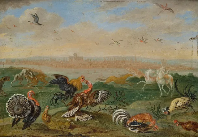 View of London, with scenes of animals