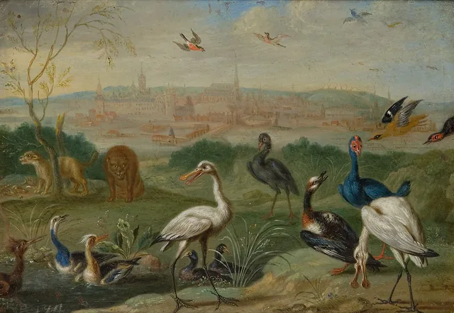 View of Stockholm, with scenes of animals