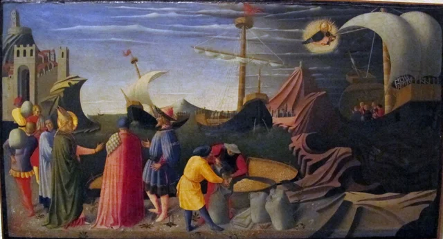 Scenes from the Life of Saint Nicholas: the Imperial Messenger, the Grain for Myra, the Ship Saved from Shipwreck, Fra Angelico