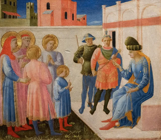 Saint Côme et saint Damien devant le proconsul Lysias, Fra Angelico