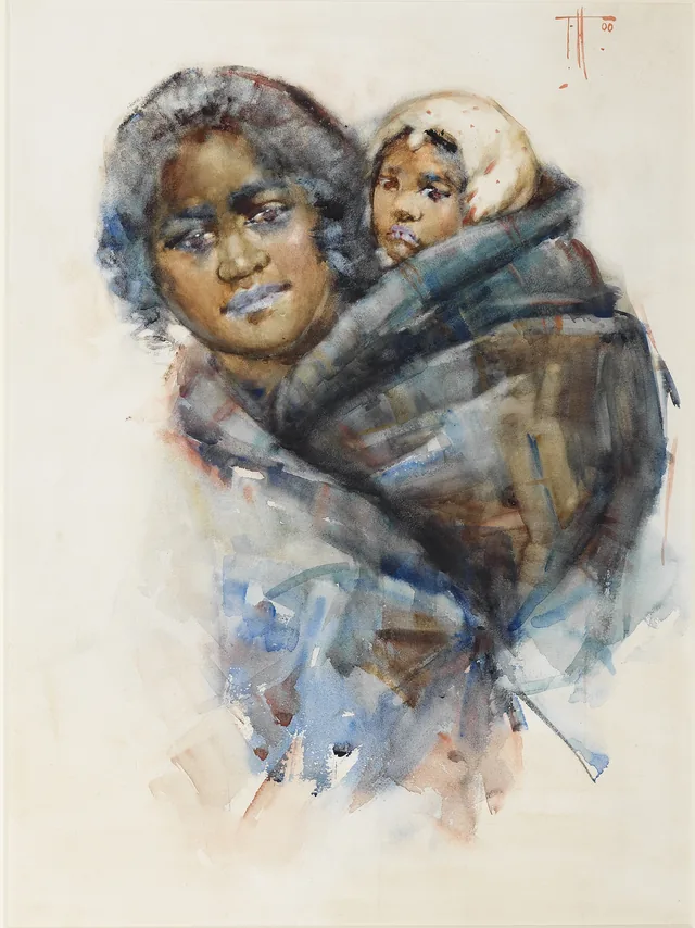 Mulher maori e criança