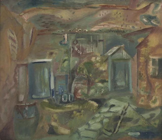 Pátio de Purbeck, no começo da tarde, Frances Hodgkins