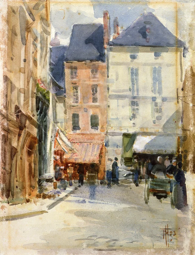 Escena de calle en Holanda, Frances Hodgkins