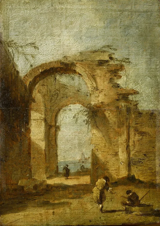 Capriccio with a Ruined Arch, Francesco Guardi