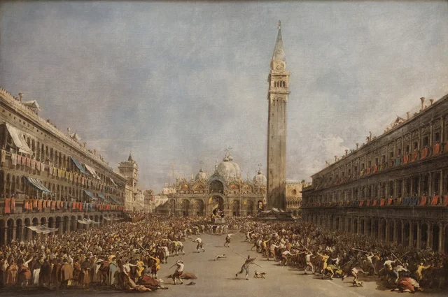 The Doge of Venice Carried by Gondoliers after His Election in Piazza San Marco, Francesco Guardi