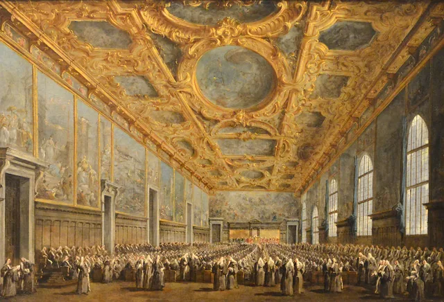 The Doge Thanks the Great Council, Francesco Guardi
