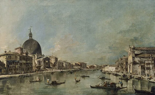 The Grand Canal with San Simeone Piccolo and Santa Lucia, Francesco Guardi