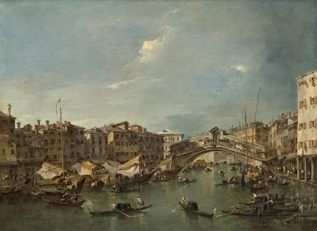 El Gran Canal y el puente de Rialto, Venecia, Francesco Guardi