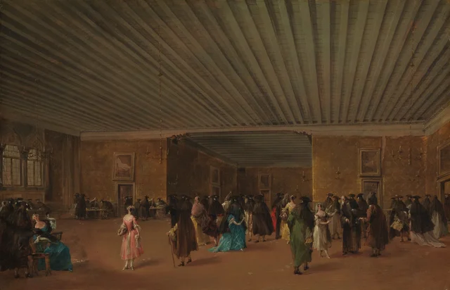 El Ridotto público en el palacio Dandolo, Francesco Guardi