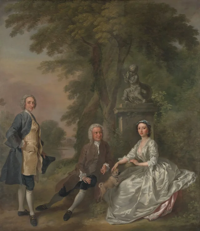 Jonathan Tyers con su hija Elizabeth y su marido John Wood, Francis Hayman