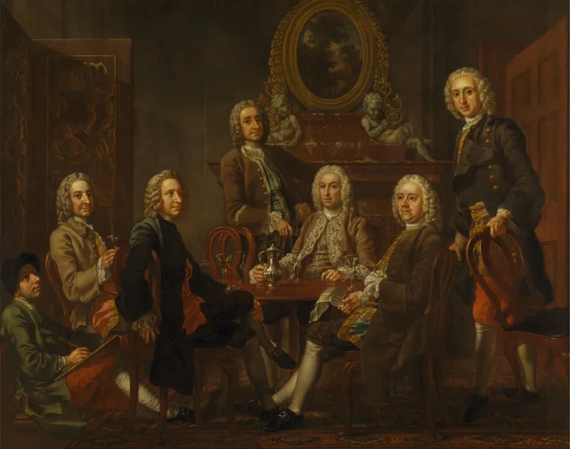 Retrato de un grupo de caballeros, con el artista
