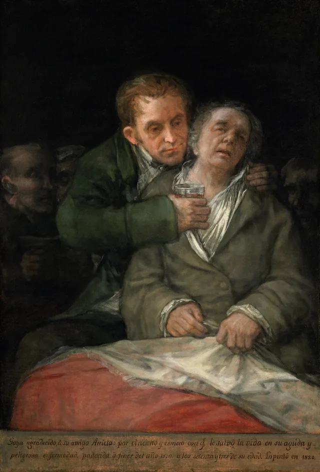Self-portrait with Dr Arrieta, Francisco de Goya